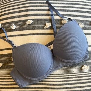 Nautica Women's Ribbed Sky Blue Push-up Bra